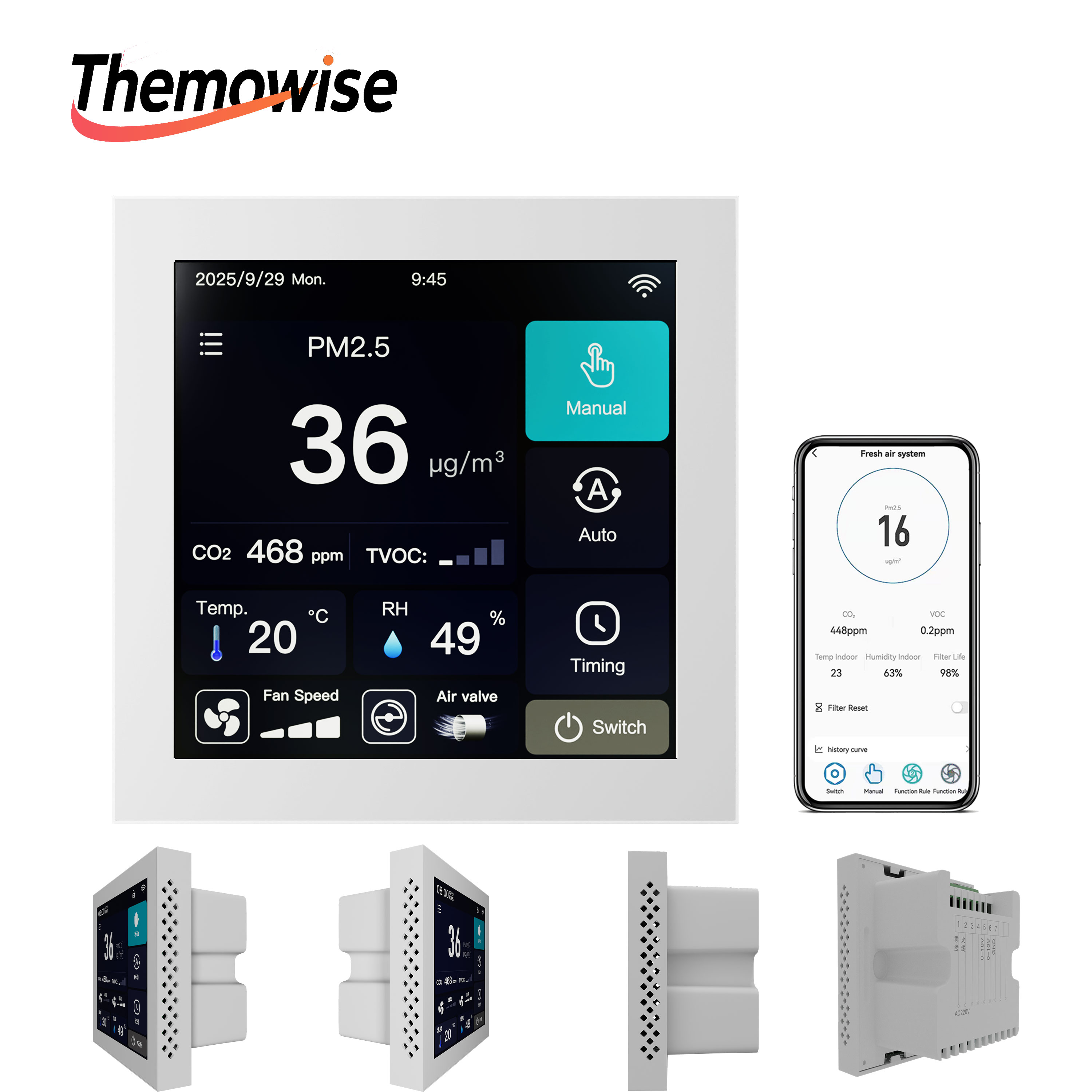 Smart Home Ventilation System - WIFI Home Smart Air Quality Manager