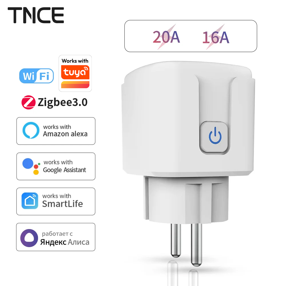 Smart Home Elements - TNCE Tuya WiFi/Zigbee 16A/20A EU Plug