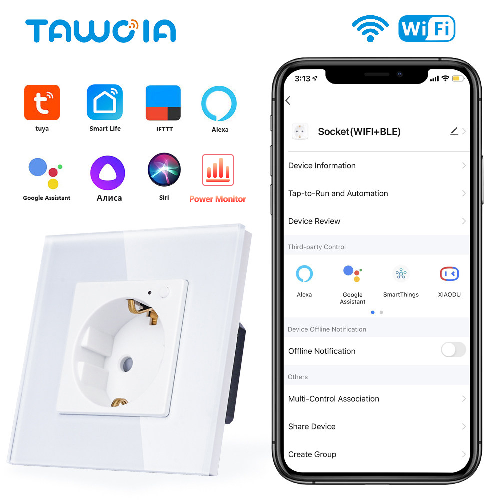 Smart Home Elements - TAWOIA Wifi Wall Socket EU Standard