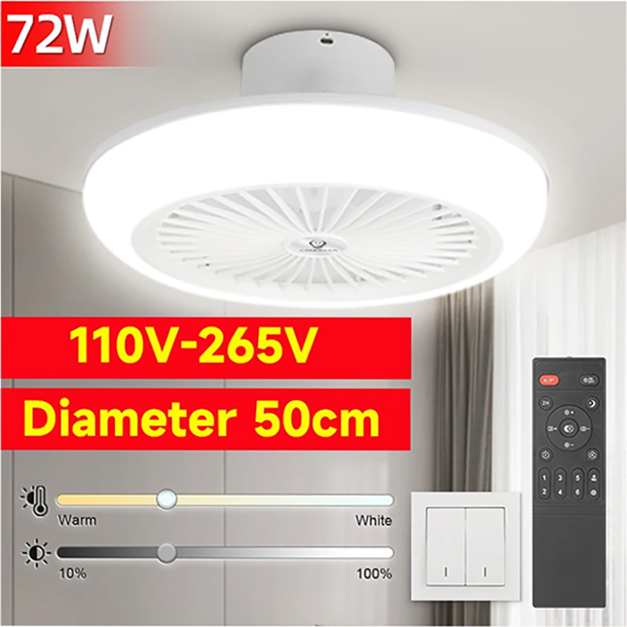 Smart Home Ventilation System - 72W Ceiling Fan Ceiling Light 85-265V