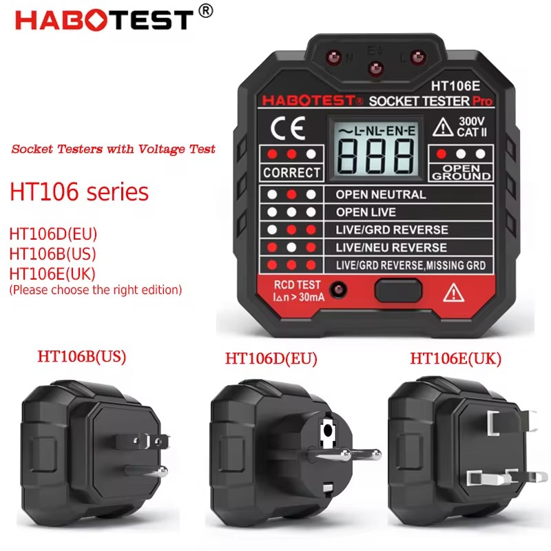 HT106 Digital Socket Tester Pr - огляд і ціна Smart Home Europe