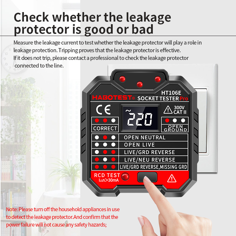HT106 Digital Socket Tester Pr - огляд і ціна Smart Home Europe