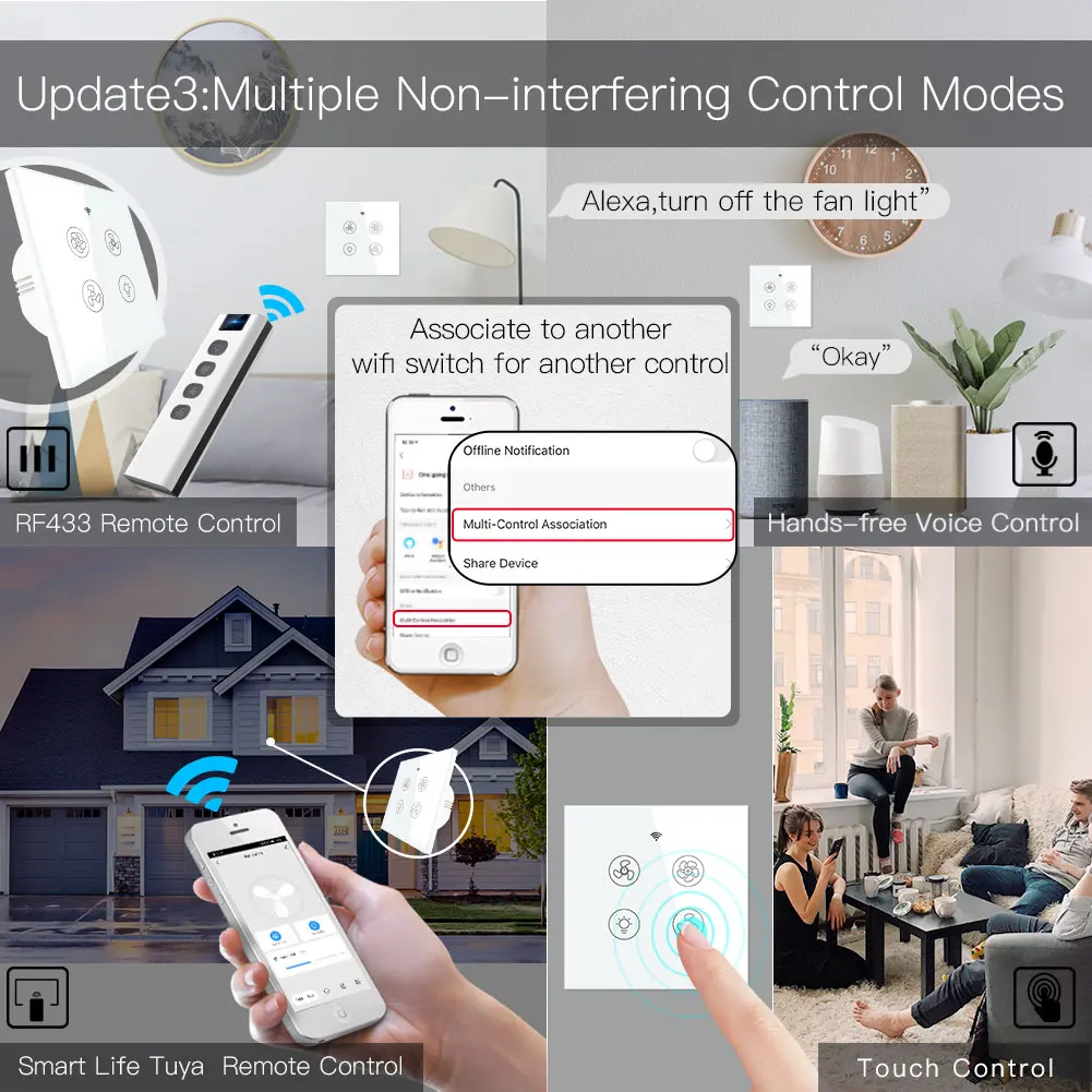 New WiFi RF Smart Ceiling Fan  - огляд і ціна Smart Home Ventilation System