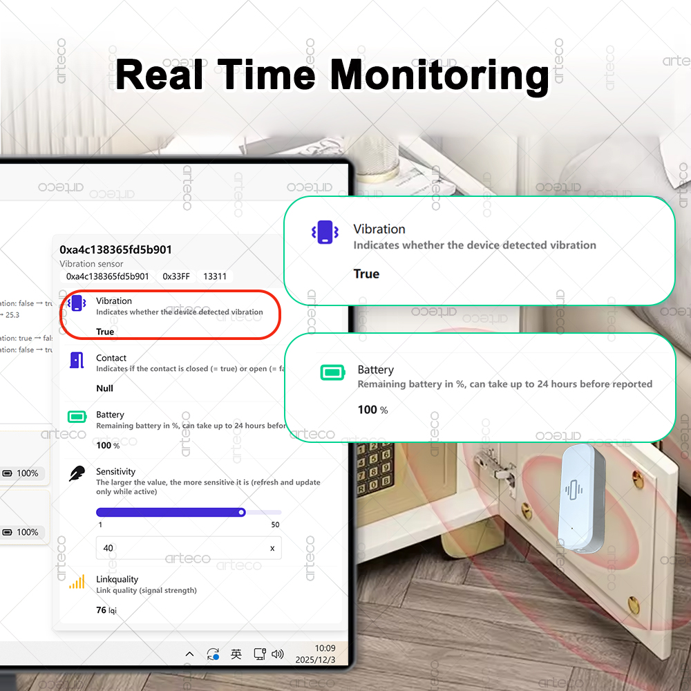 ZigBee Smart Vibration Sensor  - огляд і ціна Smart Home Monitor