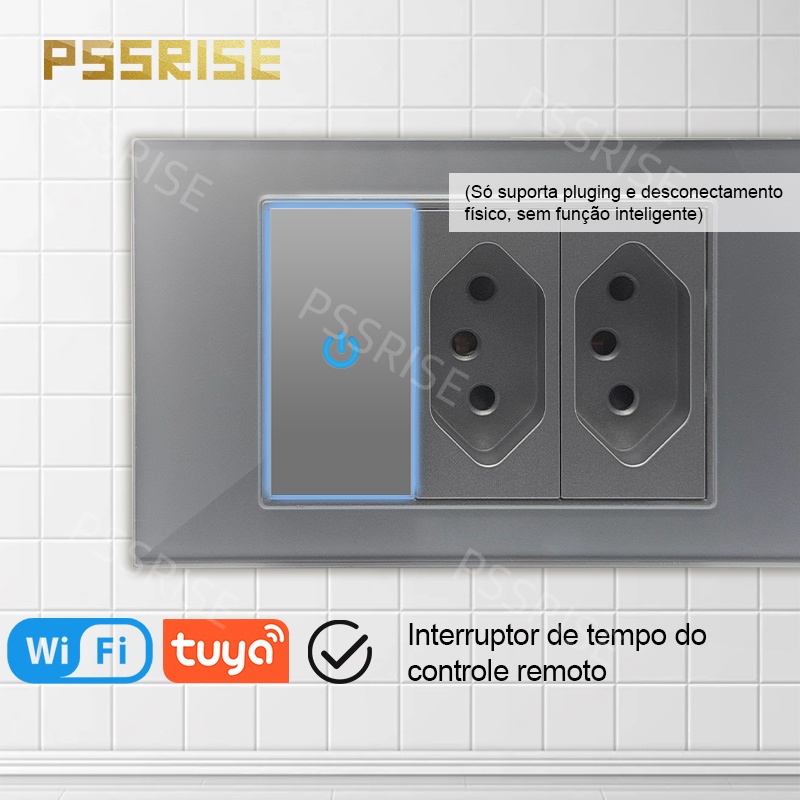 PSSRISE Grey Glass Full-paddle - огляд і ціна Tuya Wifi Socket