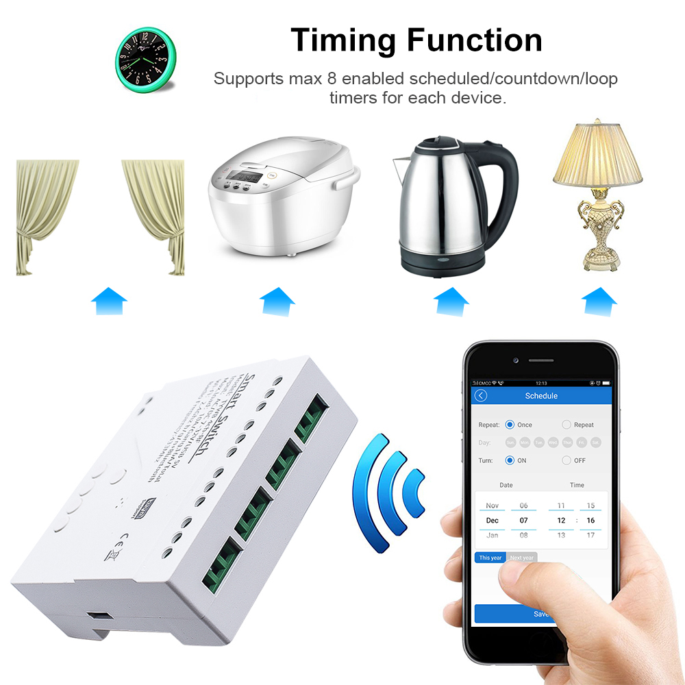Wifi Smart Light Switch 4CH Md - огляд і ціна Tuya Wifi Socket