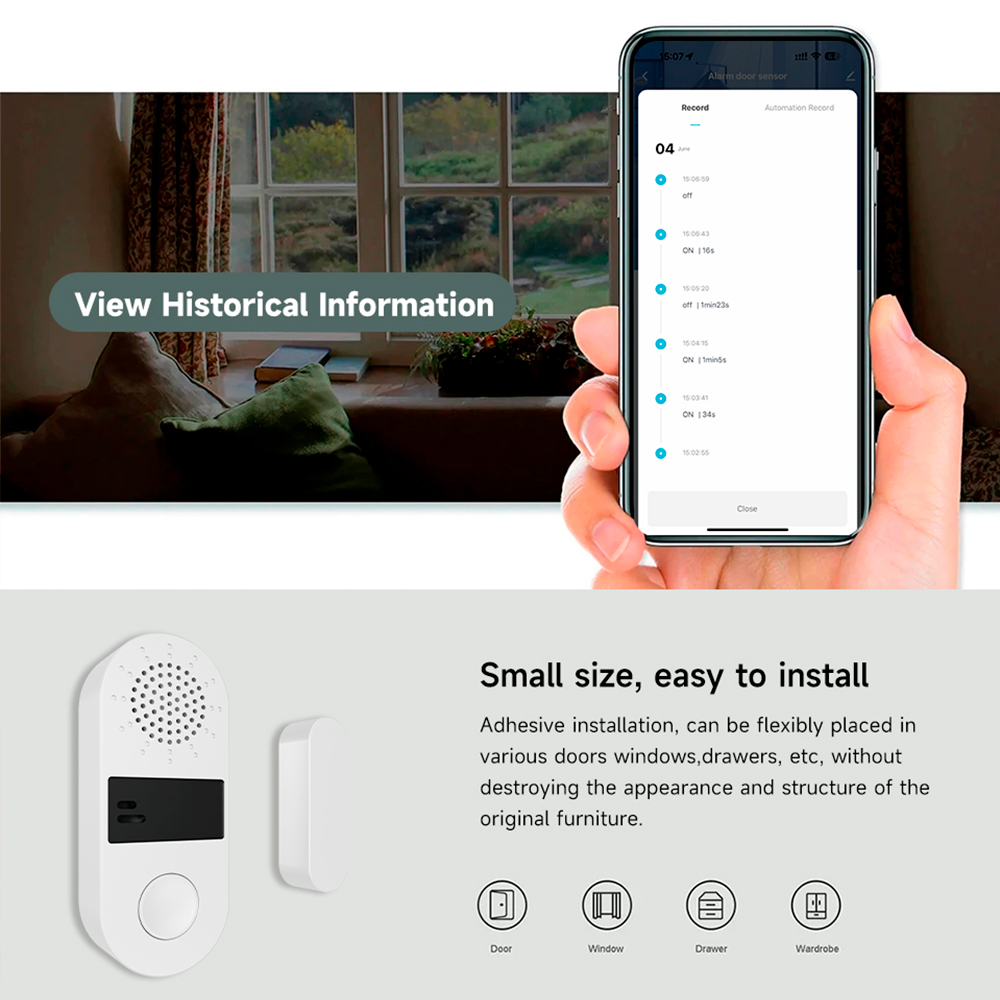 Tuya Zigbee Wireless Door Wind - огляд і ціна Wireless Door Sensor