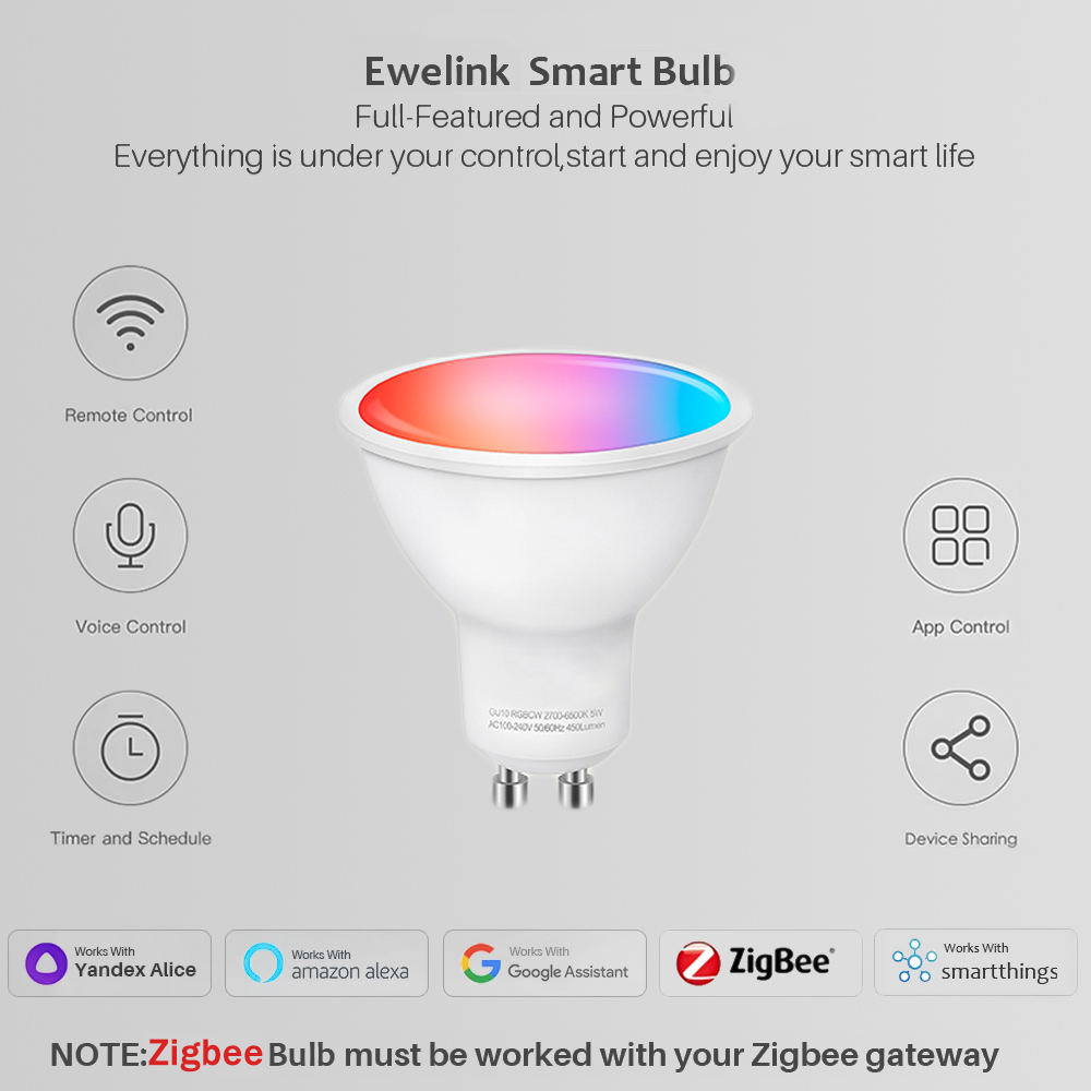 Ewelink GU10 Zigbee LED Bulbs  - огляд і ціна Smart Home Samsung