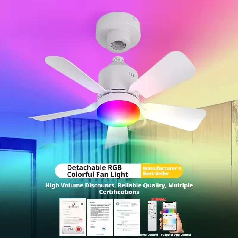RGB LED Ceiling Fan Lamps E27  - огляд і ціна Smart Home Ventilation System