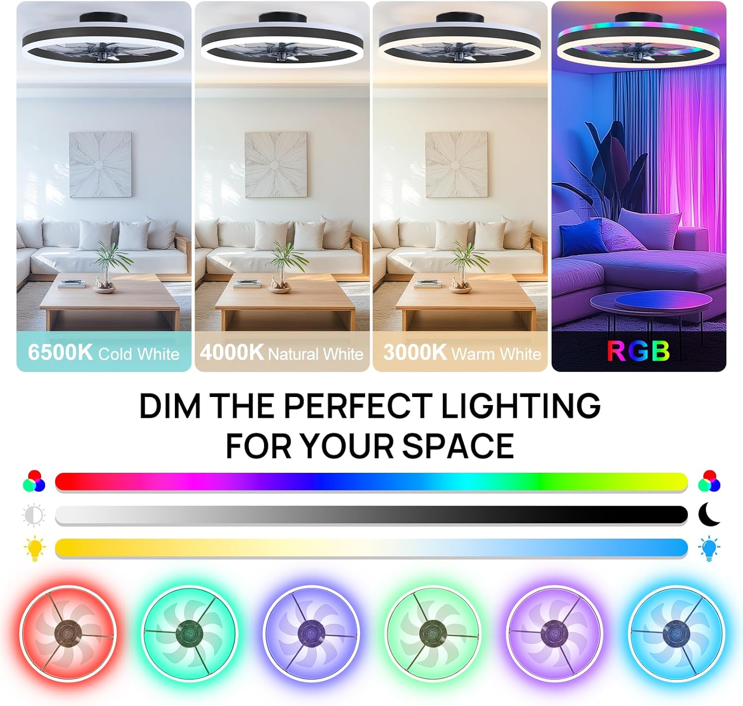 RGB Smart Ceiling Fan Light 6- - огляд і ціна Smart Home Ventilation System