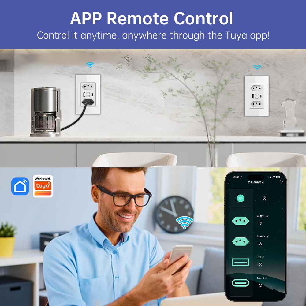 MANHOT Wifi Smart Brazil Socke - огляд і ціна Tuya Wifi Socket
