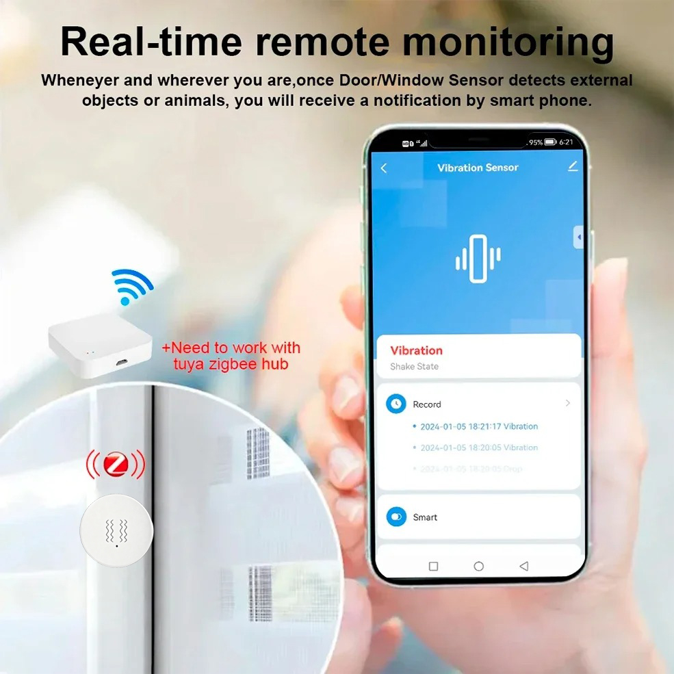 Tuya ZigBee Smart Vibration &  - огляд і ціна Smart Home Monitor
