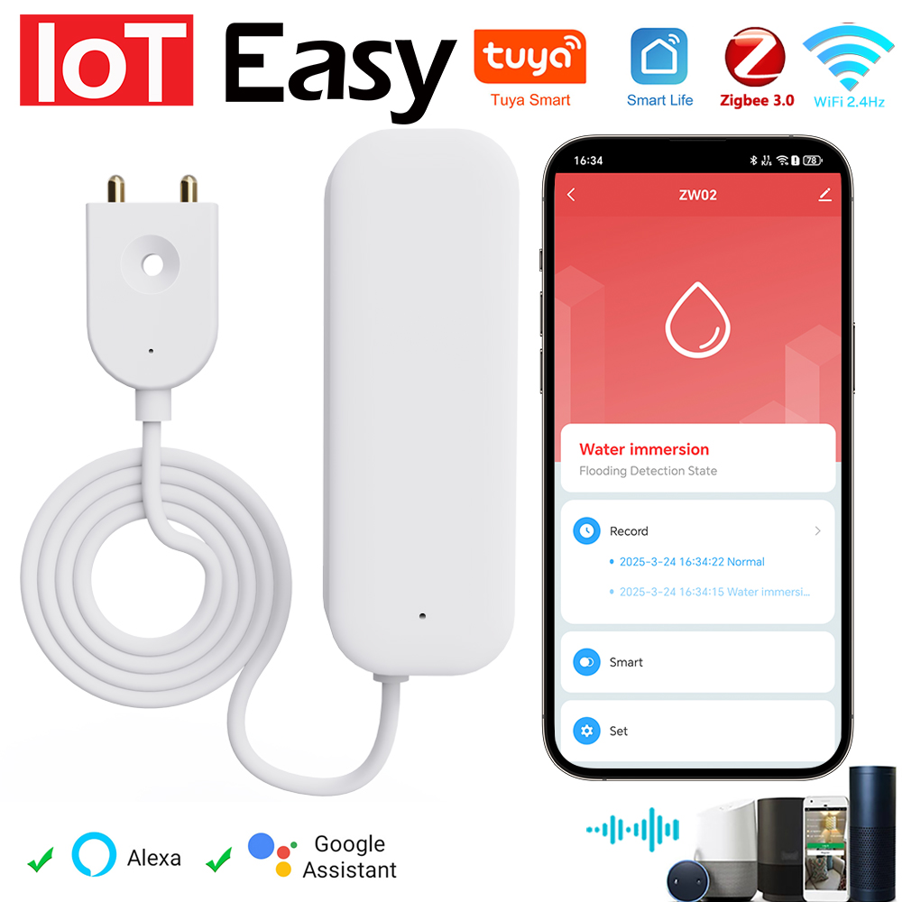 Tuya WiFi ZigBee Water Sensor  - огляд і ціна Smart Home Iot