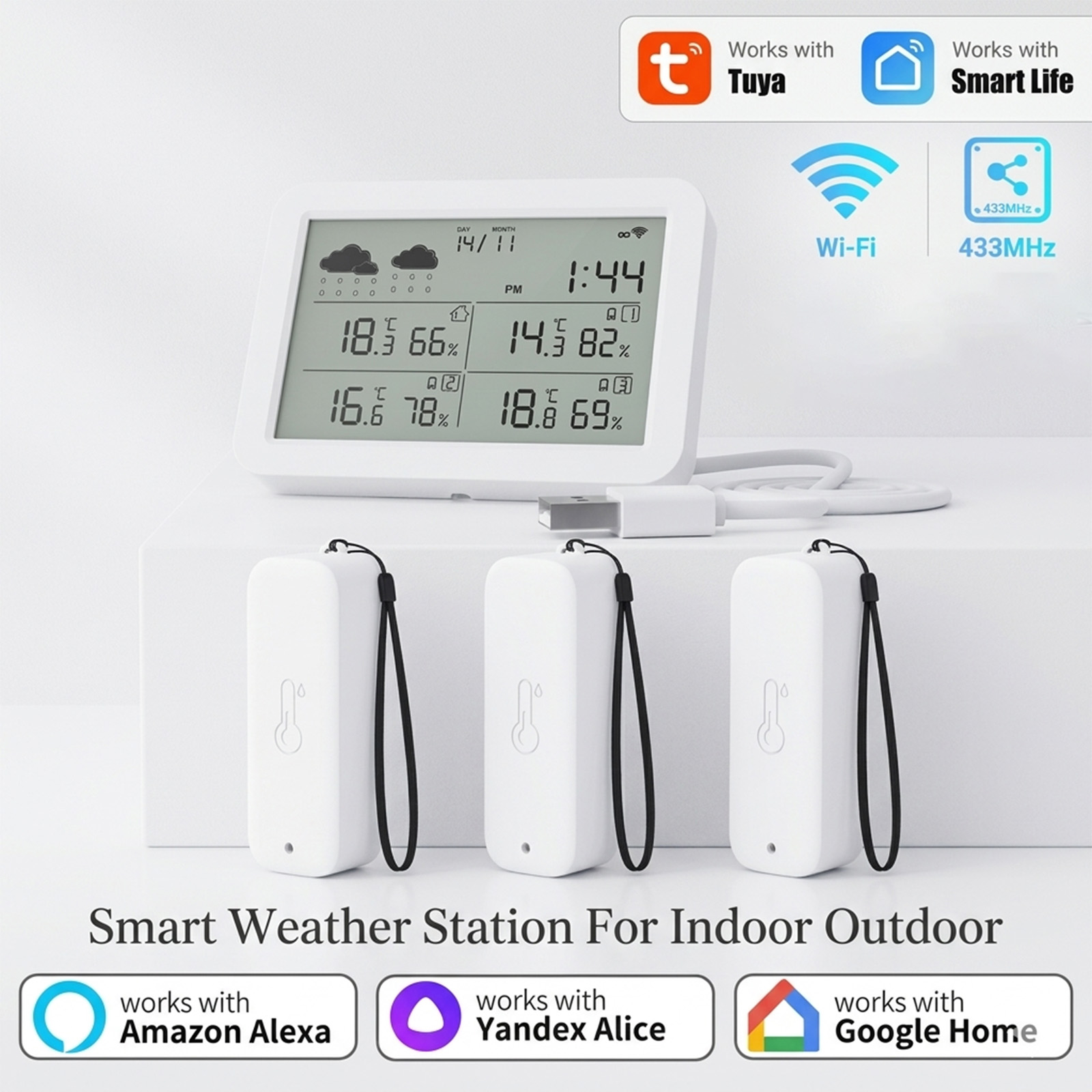Tuya WiFi+RF433 Weather Statio - огляд і ціна Smart Home Elements